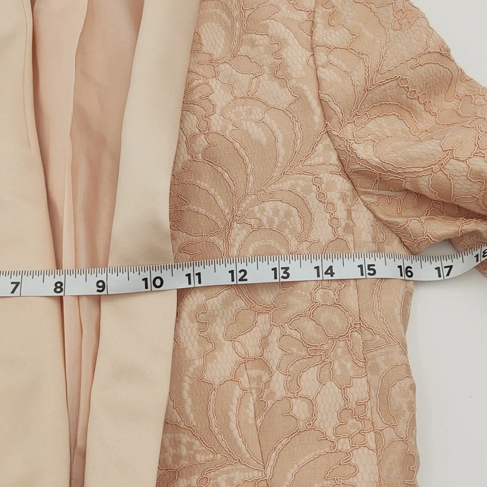 ASOS Blazer Lace Tailored Peach Pink Feminine Career Academia Party 6